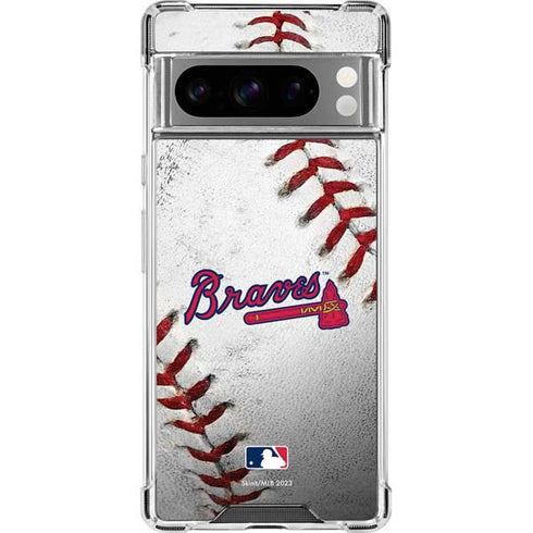MLB Atlanta Braves Game Ball Google Pixel 8 Pro Clear Case